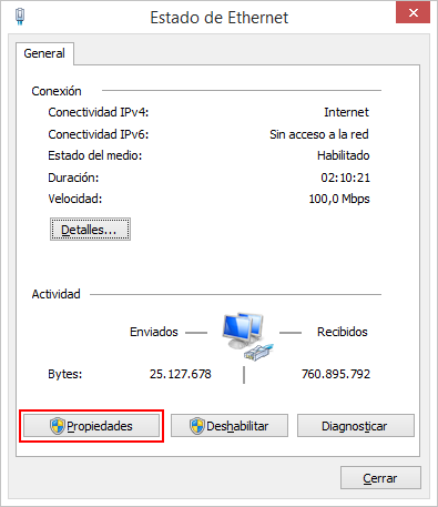 Estado de Ethernet