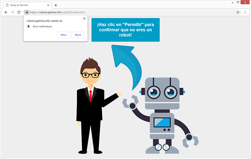 El virus Robot Captcha provoca redirecciones del navegador a robotcaptcha.info El virus Robot Captcha provoca redirecciones del navegador a robotcaptcha.info