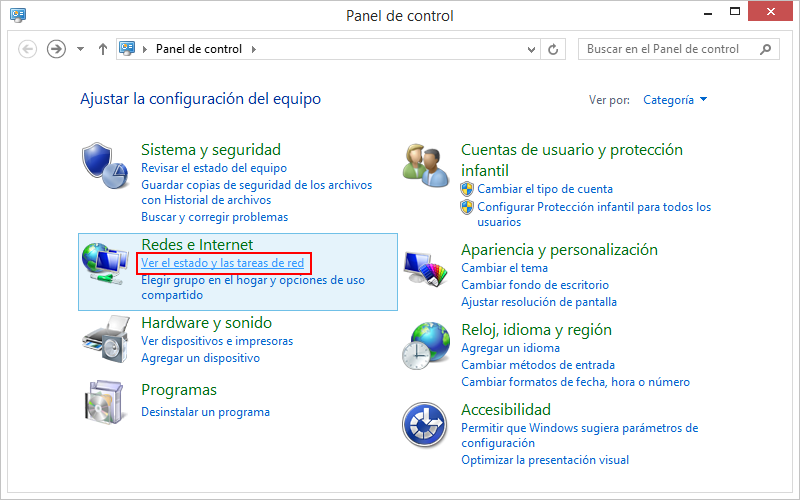 Ver el estado y las tareas de red